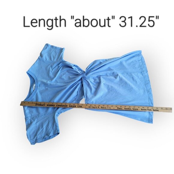 LSpace Baby Blue Cutout Aura Mini Dress Twist Knot Waist Casual Summer Medium M - Picture 7 of 10